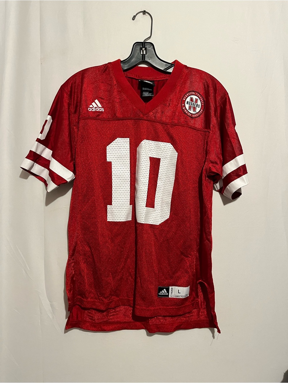 adidas Red Team Sports Jersey with White Label